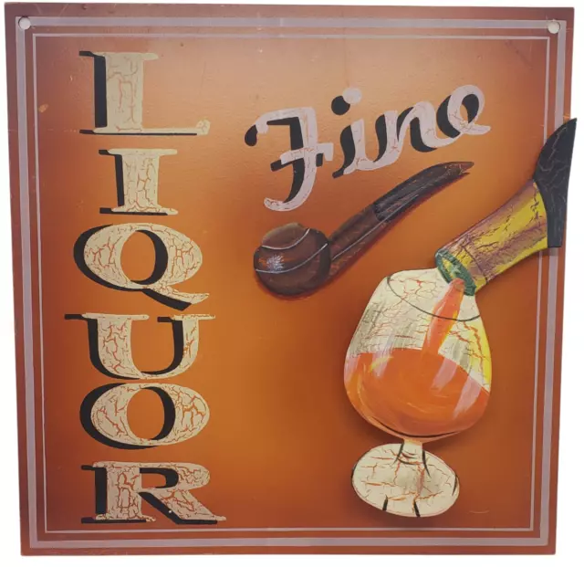 3D FINE LIQUOR Alcohol Pub Bar Advertisement Tin Metal Sign COOL