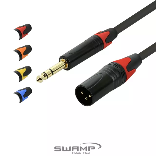 SWAMP Colour Coded XLR male to TRS Cables - Studio Balanced Line Level Signals