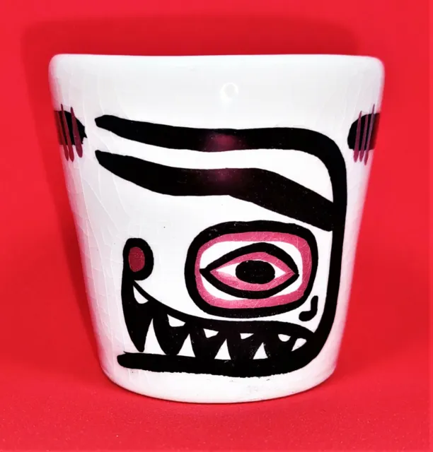 Vtg David Lambert Potteries Small Egg Cup - Haida HOUSK'ANA Design Vancouver BC