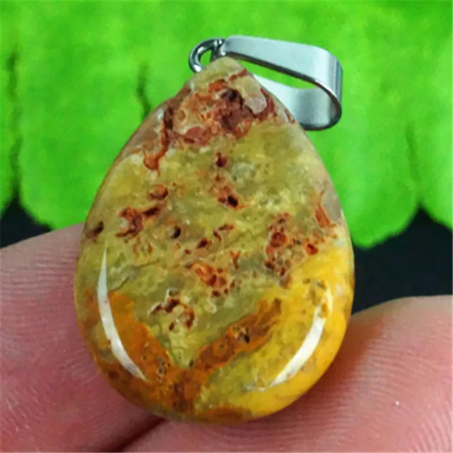 V31043 24x16x5mm Claybank Crazy Lace Agate Teardrop Pendant Bead