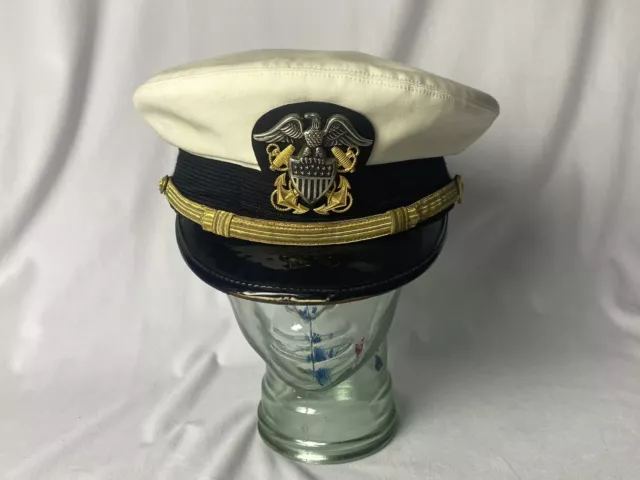 US Navy Officer's Cap Dress Khaki UNIFORM Hat Officer Cap