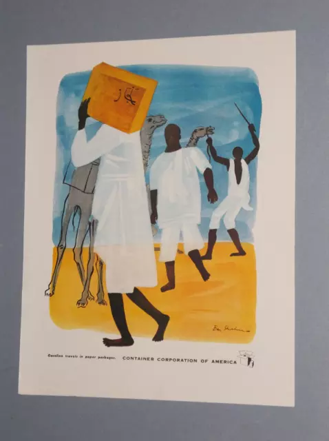 1944 Container Corporation Of America Ad By Ben Shahn Gasoline In Paper Packages