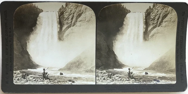 Wasserfälle Großer Canyon Yellowstone USA Fotografie Stereo Vintage