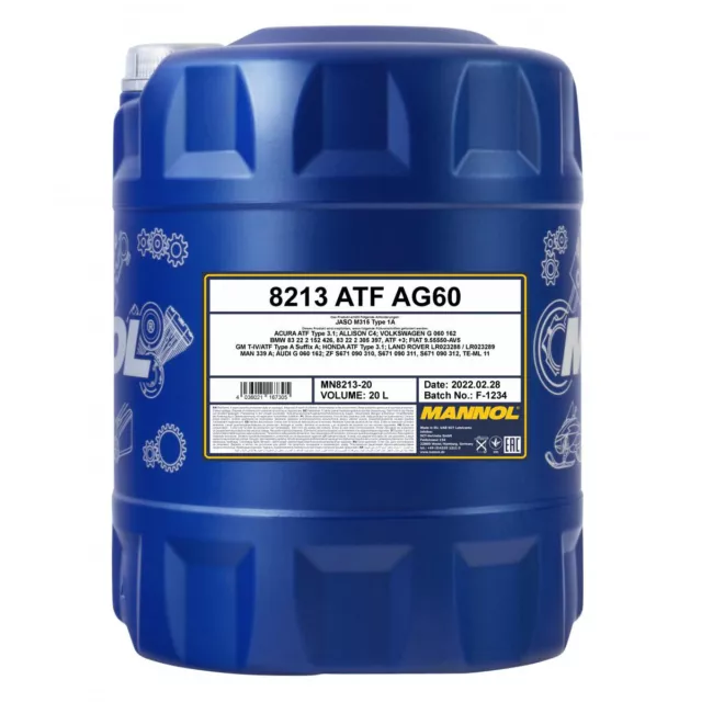 40L MANNOL Automatikgetriebeöl ATF AG60 Getriebe Öll Gear Oil inkl. Auslaufhahn 2