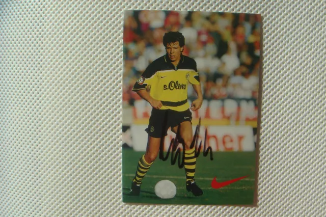 BVB BORUSSIA DORTMUND WERBE-A.K. "ANDREAS MÖLLER" von 1997 "NIKE" SIGNIERT