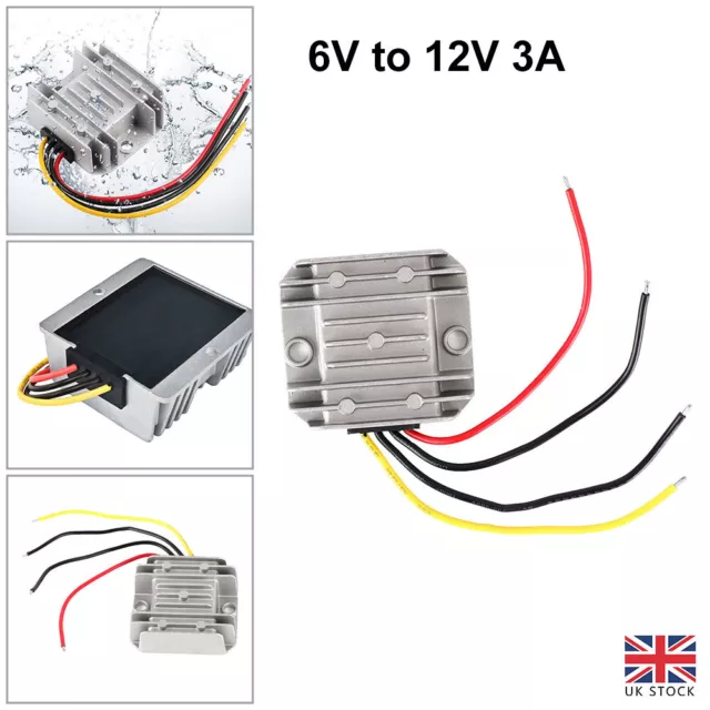 Waterproof DC 6V to 12V Step Up Converter Boosts Voltage Regulator Module 36W 3A