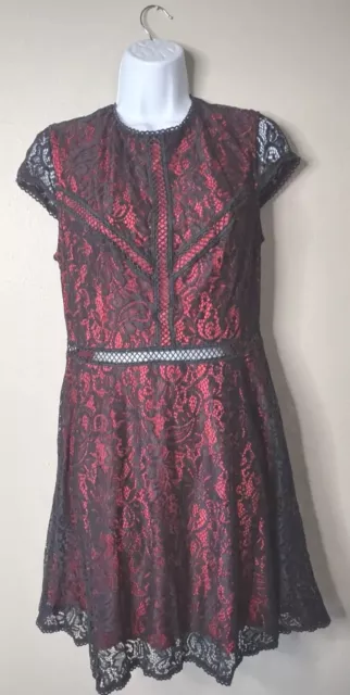 Snow White Red Black Lace Fit & Flare Dress Juniors L Disney Princess Gothic