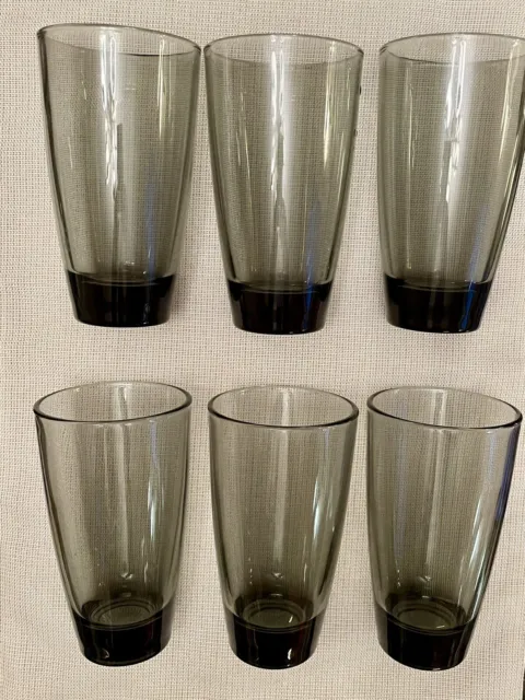 Set of 6 LIBBEY Classic Smoke Cooler Tumbler Glasses Weighted 18 oz
