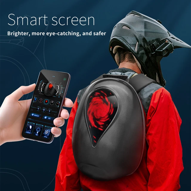 BLUE LED CYCLING Backpack Luminous Helmet Motorcycle Helmet Backpack