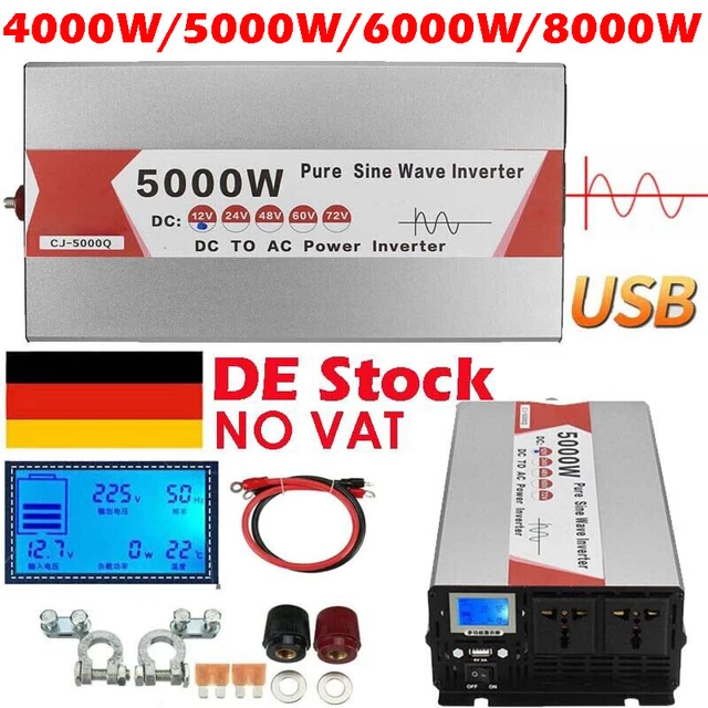 5000W 8000W MAX 12V 24V 48V to 230V Reiner Sinus Spannungswandler