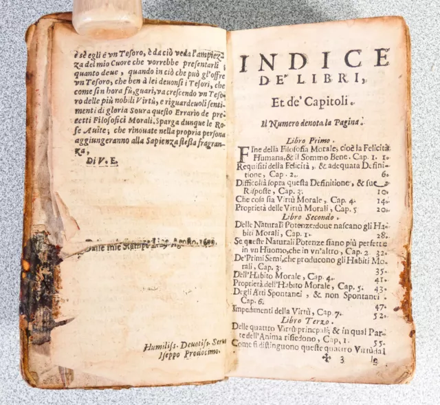 ⚜️ Antico Libro Seicentina 1679 Filosofia Morale E. Tesauro Aristotele Volume 2