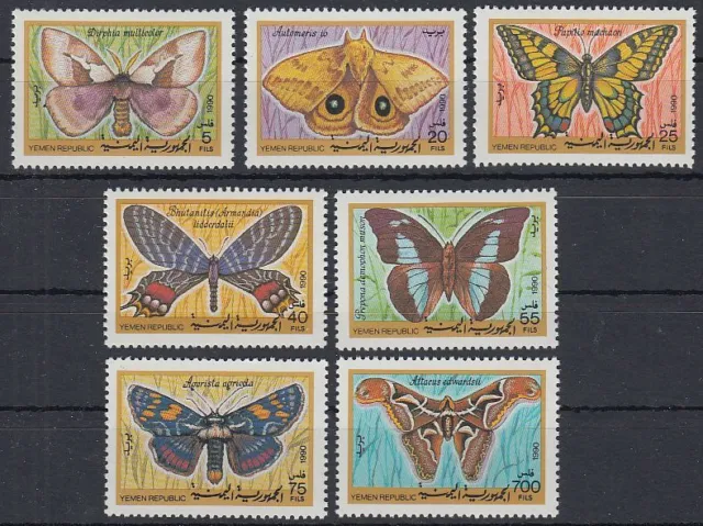 Yemen Republic 1990 ** Mi.15/21 Schmetterlinge Butterflies Insekten Insects