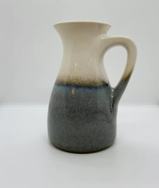 Vintage West German Bay 711 - 17 pottery jug / pitcher / vase - blue beige