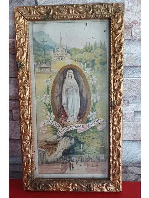 Ancien Reliquaire / Cadre Religieux - Style Canivet Pieuse - Occasion (vendu Comme Sur Les Photos)