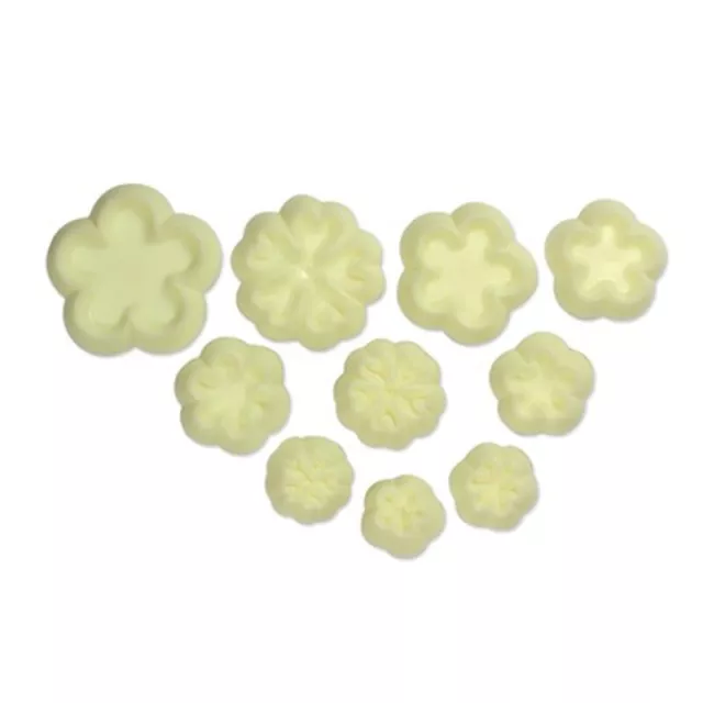 JEM 10 Set SMALL DAISY BLOSSOM & PRIMULA Flower Plastic Icing Cut Out Cutters