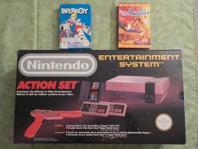 Nintendo NES Console Action Set en boite complete FRA Très Bon état +2 jeux