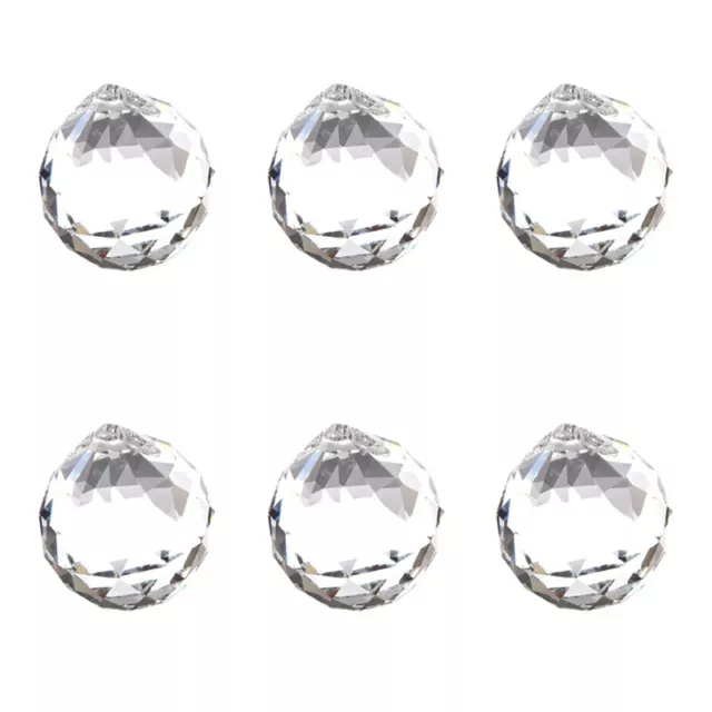 6 Stücke 40MM Geomantie Facettierte Dekorative Kristall Anhaengerkugel (Kla2578
