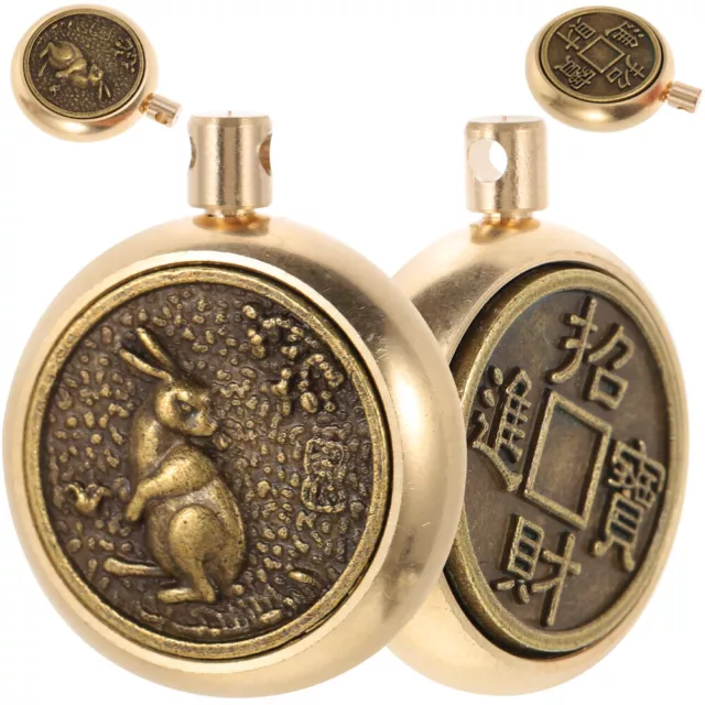 4 Pcs Zodiac Jewelry Year of The Rabbit Charms Brass Pendants to Play with