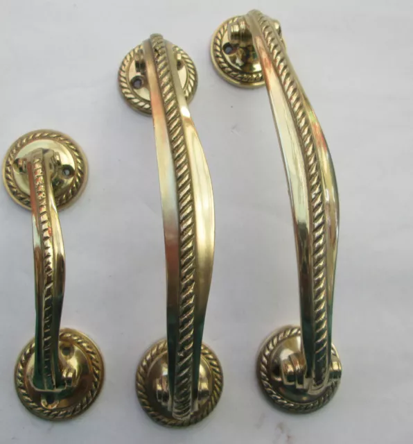 Solid Brass Heavy Rope Edge Cabinet Cupboard Chest Drawer Door Pull Handles