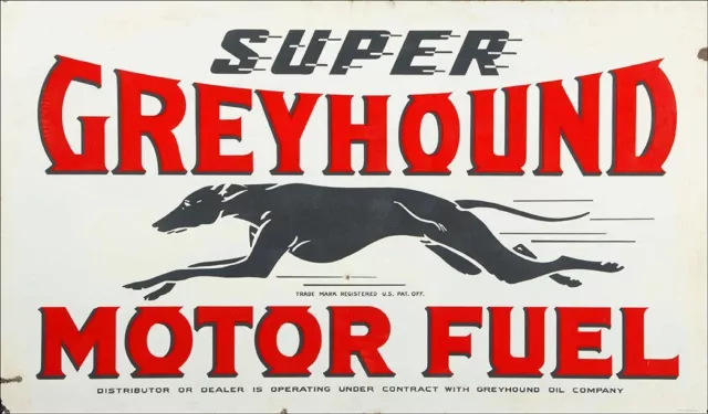 Super Greyhound Motor Fuel 14" Heavy Duty Usa Made Metal Gas Advertising Sign