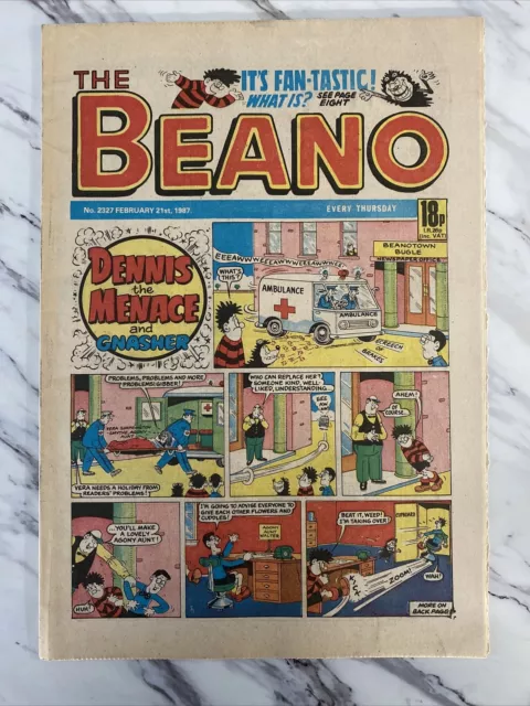 The Beano -  Comic - #2327 - Vintage Magazine - 21st February 1987