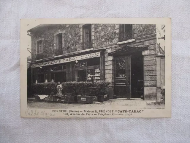 Cpa Val De Marne 94 Bonneuil Maison R.prevost Cafe Tabac