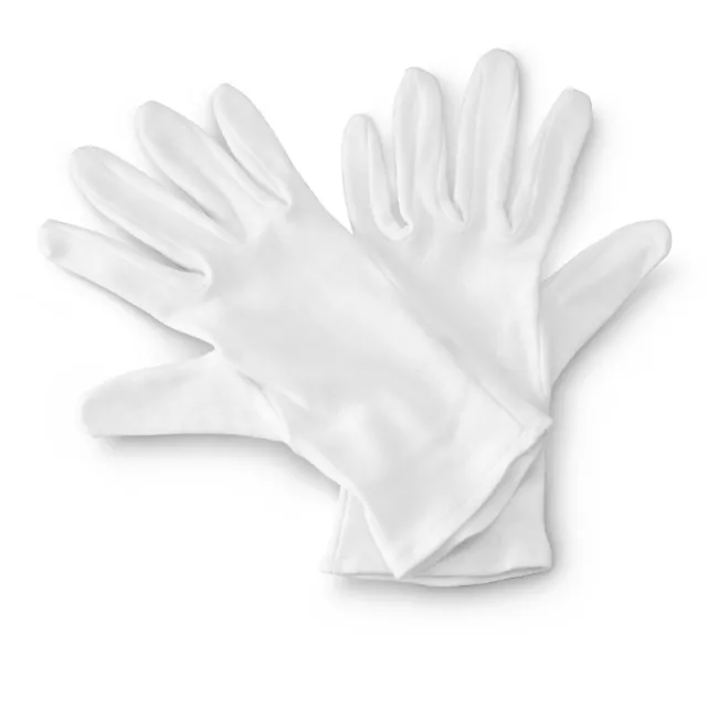 Gants en coton, t. XL, 1 paire, blanc