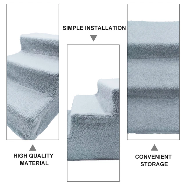 Scaletta 3 Gradini Per Cani E Gatti - Rampa Antiscivolo Rimovibile Per Letti E Divani - Foto 4