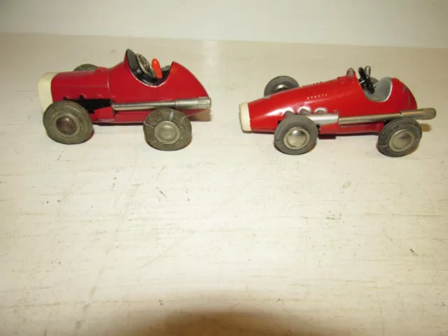 Konvolut 2 alte SCHUCO Guss Blechautos MICRO RACER 1041 und 1040 rot Nummer 7