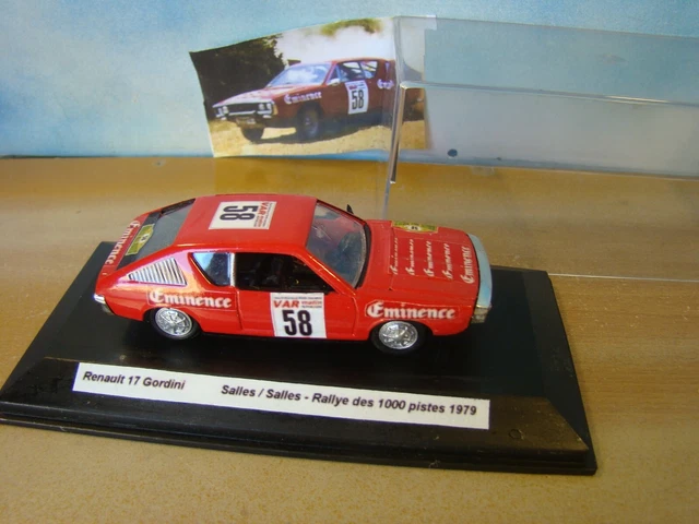 Renault 17 Gordini Rallye Pays De L'Est 1977 – IXO 1/43 – Jaune – Boîte D'origine