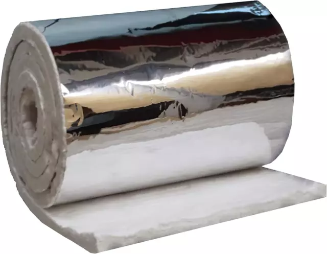 1/2" Aluminium Foil Faced Ceramic Fiber Blanket Insulation, 6# 2400F, 24" X 6.20