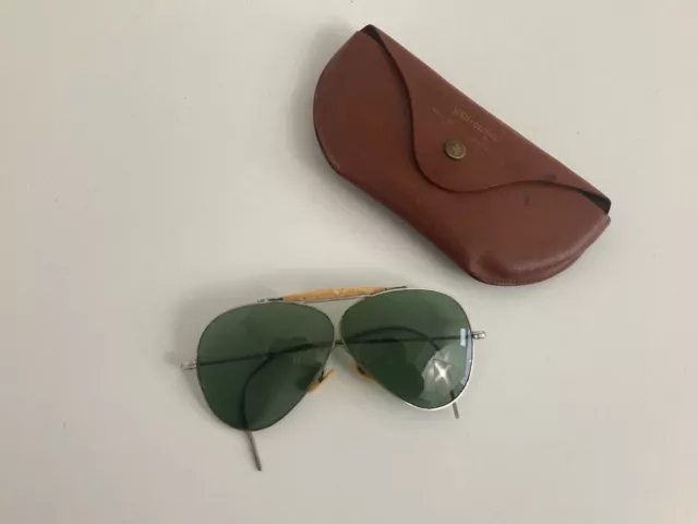 Vintage Willson Aviator Military Sunglasses with case