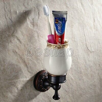 Black Oil Rubbed Brass Wall Mount Bathroom Accessories Toothbrush Holder sba475