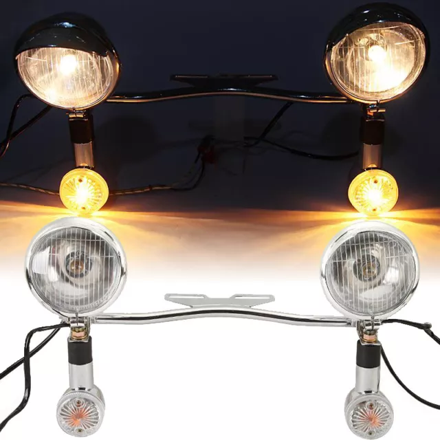 Fog Passing Signals Lights Bar For Honda Shadow VT 600 700 750 1100 VTX 1300