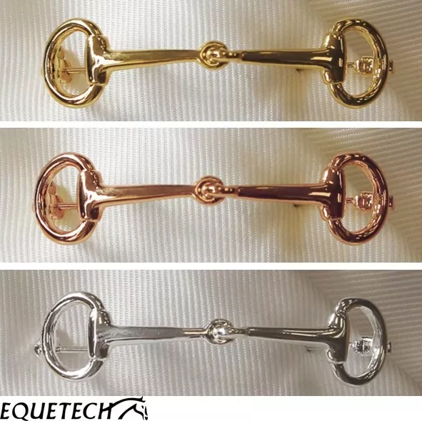 Equetech Snaffle Stock Pin   Gold or Silver Plated   Gold, Rose Gold & Silver