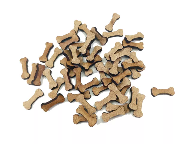 Wooden Bone Craft Shape 15mm Tiny MDF Embellishment Decor 25 | 50 | 100pcs