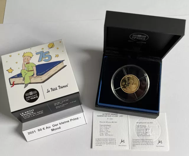 50 Euro in Gold, 7,78 Gramm, Frankreich 2021, Der kleine Prinz „Mond“