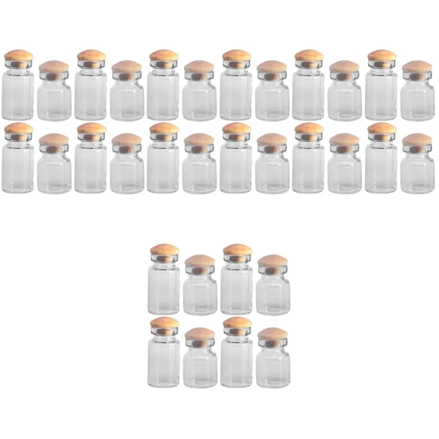 32 Pcs Glass Bottle Miniature Doll House Glass Jar Miniature Food Bottles