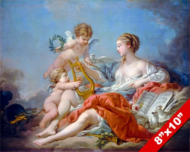 The Allegory Of Music Painting By Francois Boucher French Art Real Canvas Print