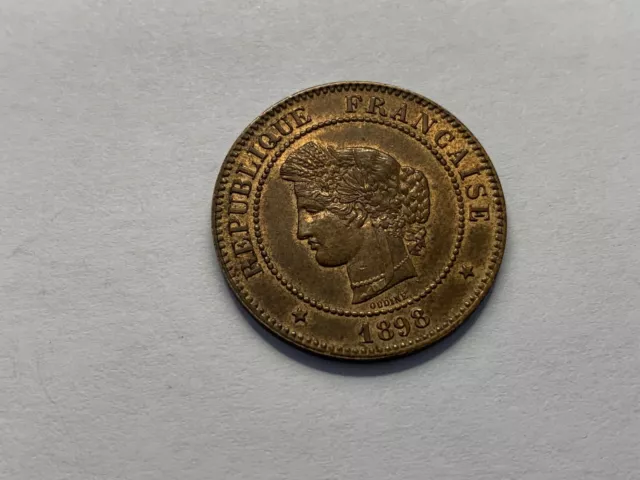 Monnaie France 5 centimes Cérès 1898 SPL (61-23)