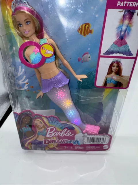 Barbie Dreamtopia Mermaid Doll with Twinkle Light-Up Tail Pink-Streaked Hair 12" 2