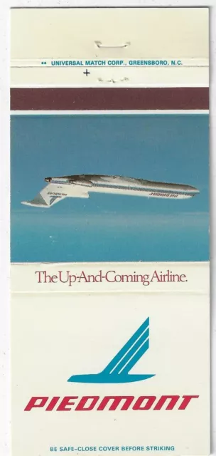 Empty 30 Strike Matchbook Cover Piedmont Airlines The Up and Coming Airline