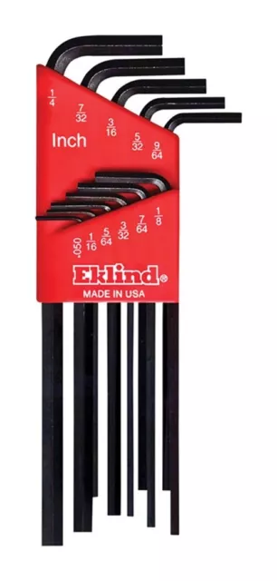 Eklind 10211 Alloy Steel Standard SAE Long Arm Hex Key Set 0.05 to 1/4 in.