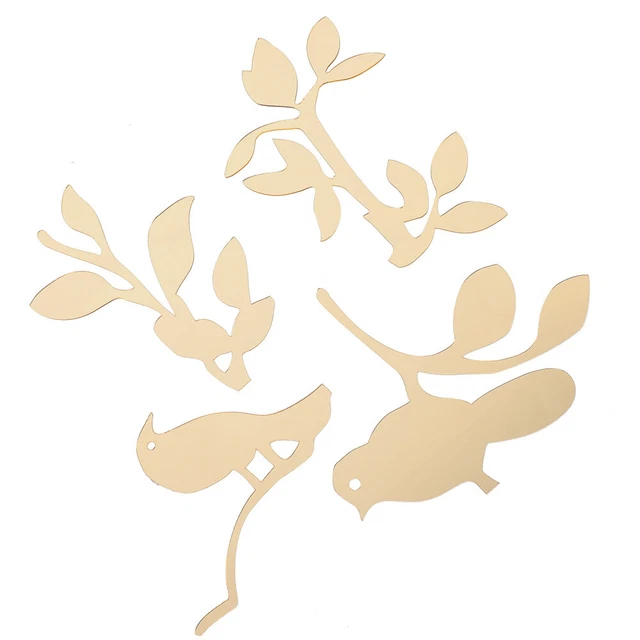 2 Pcs Wandtattoo Vögel Im Garten Vogel Blätter Wandtattoo 3D-Aufkleber Schmücken