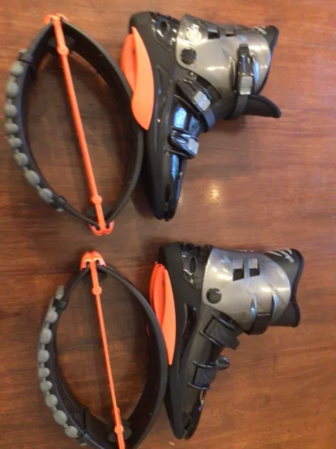 Kangoo Jumps Sz Large KJ XR3 X-Rebound Exercise Jump Boots Black Gray Orange EUC