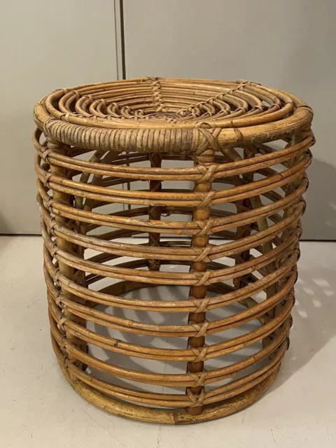 °°° Sgabello Bar Rattan Bamboo - TITO AGNOLI per BONACINA - Design Anni ‘50