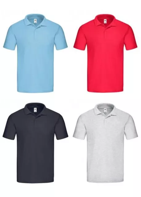 Fruit of the Loom Herren Poloshirt Oberteil Kurzarm Polokragen Tee Shirt Polo Po