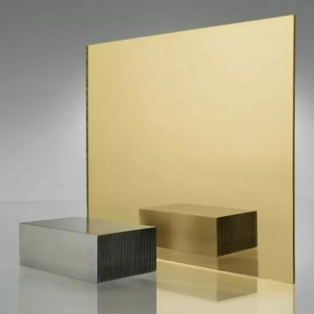 Gold Mirror Perspex Sheet Reflective Colour Plastic A4 A3 4mm Child Safe Crafts