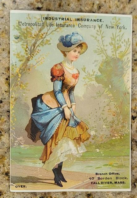 Victorian Trade Card Fall River MA Industrial Insurance Metropolitan Life