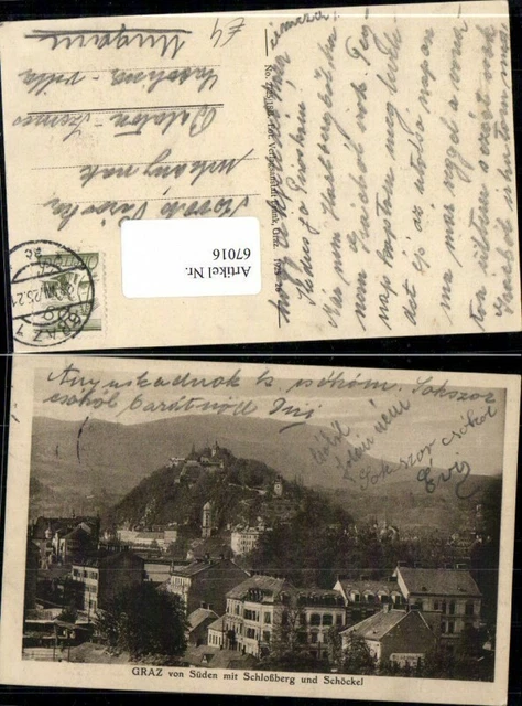 67016,Graz v. Süden mit Schloßberg und Schöckel